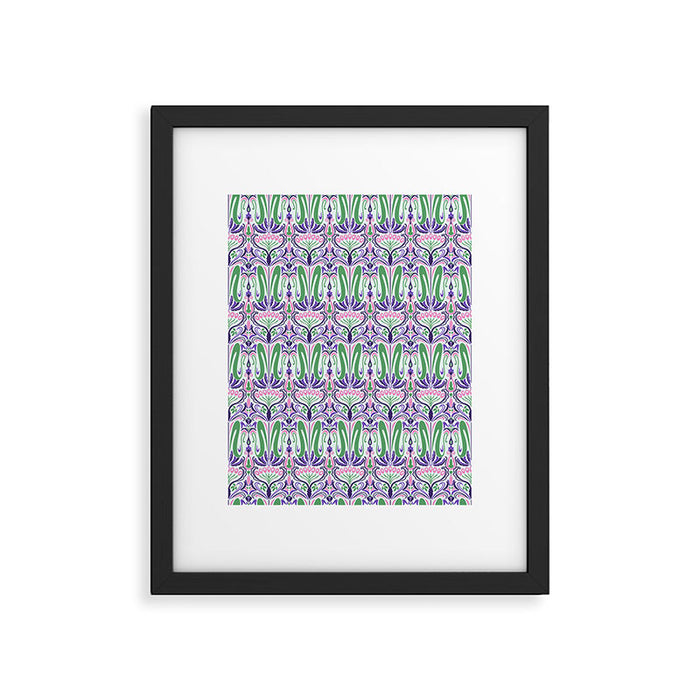 Art Nouveau Pattern 1 - Purple, Pink, Green Framed Art Print Gallery Image 1