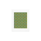 Art Nouveau Pattern 2 Cream Yellow Ochre Sage Green On Dark Blue Art Print Gallery Image 1