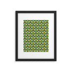 Art Nouveau Pattern 2 Cream Yellow Ochre Sage Green On Dark Blue Framed Art Print Gallery Image 6