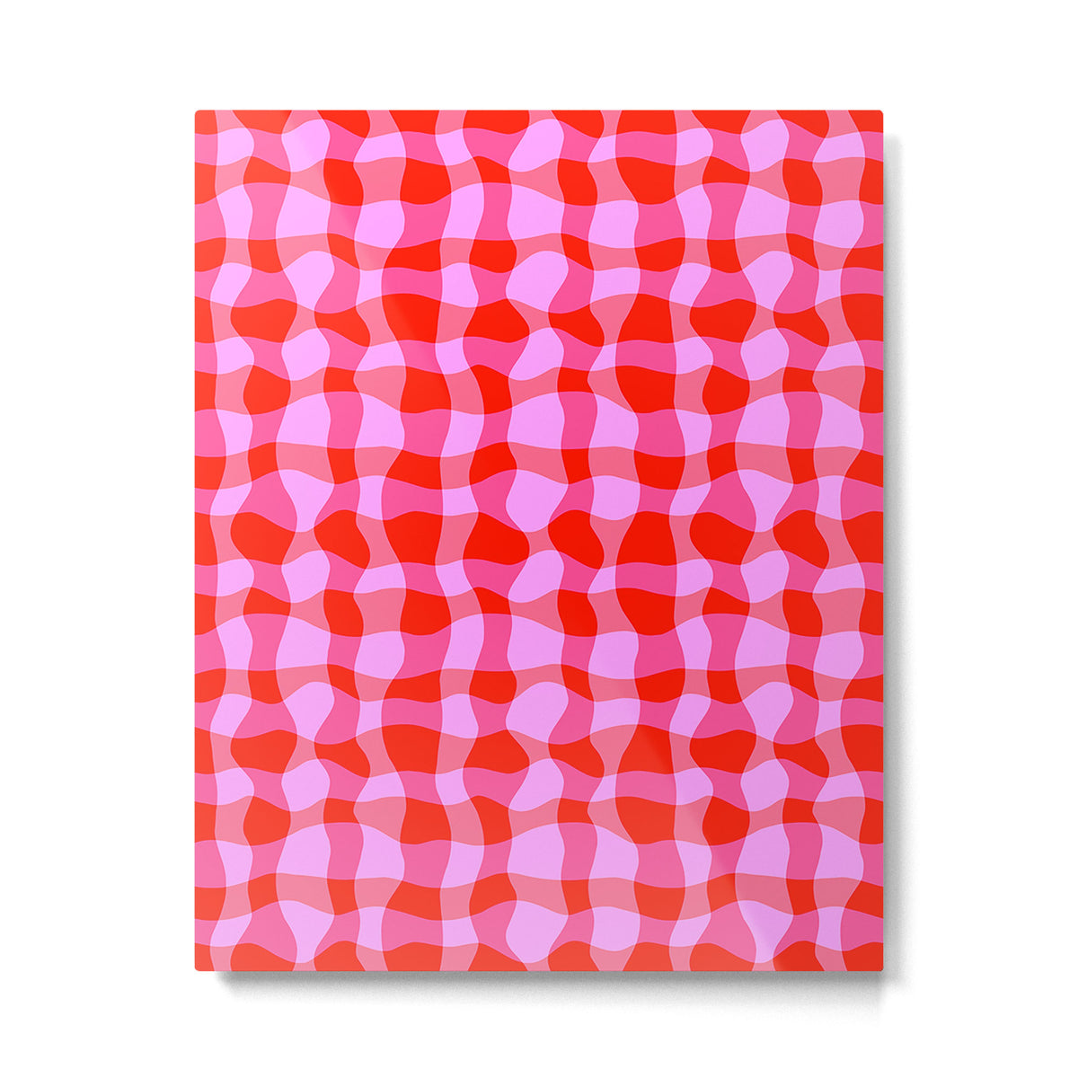 Colorful Wavy Check Pattern 1 - Pink And Red Metal Print Gallery Image 6