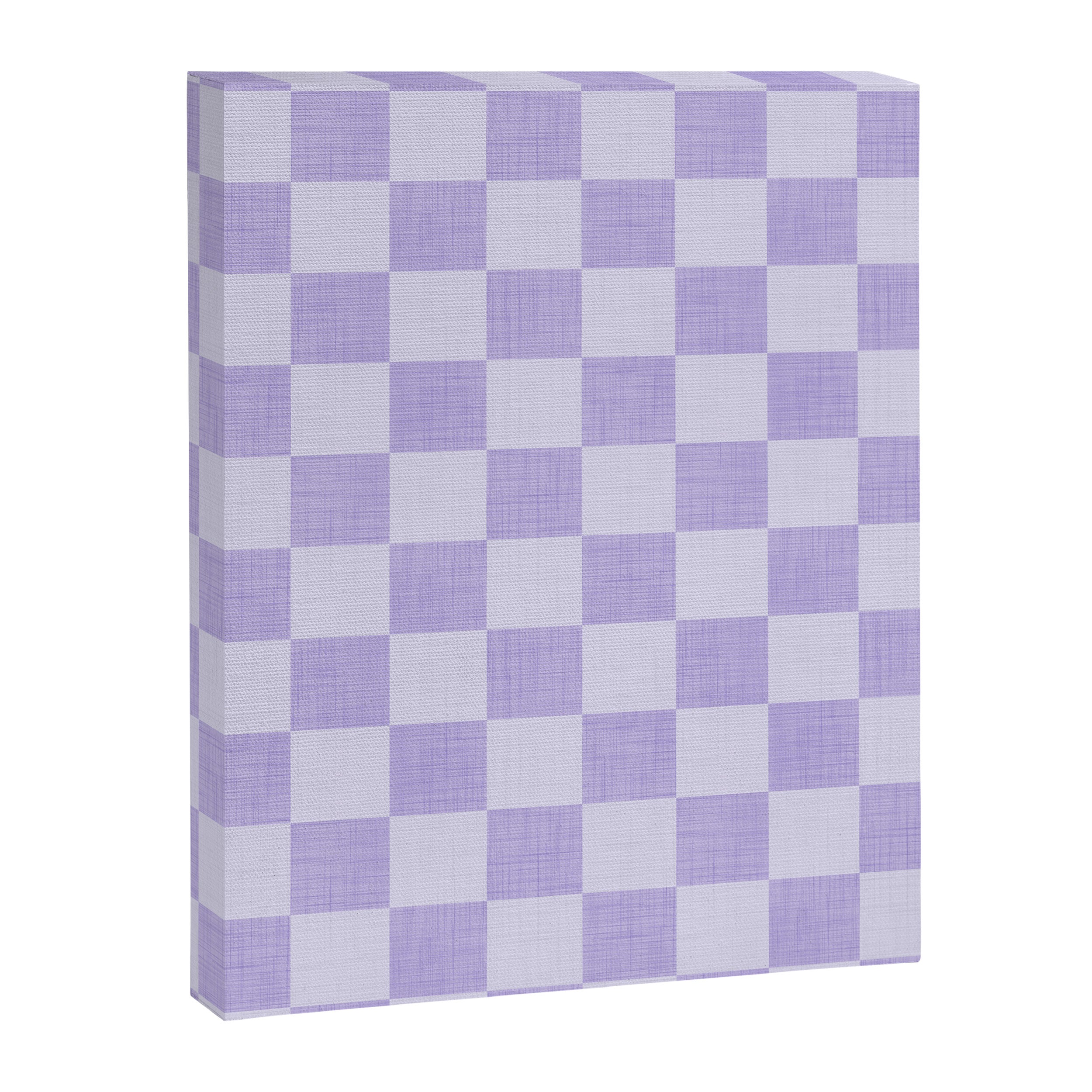 Linen Check Pattern - Lavender Canvas Print Gallery Image 8