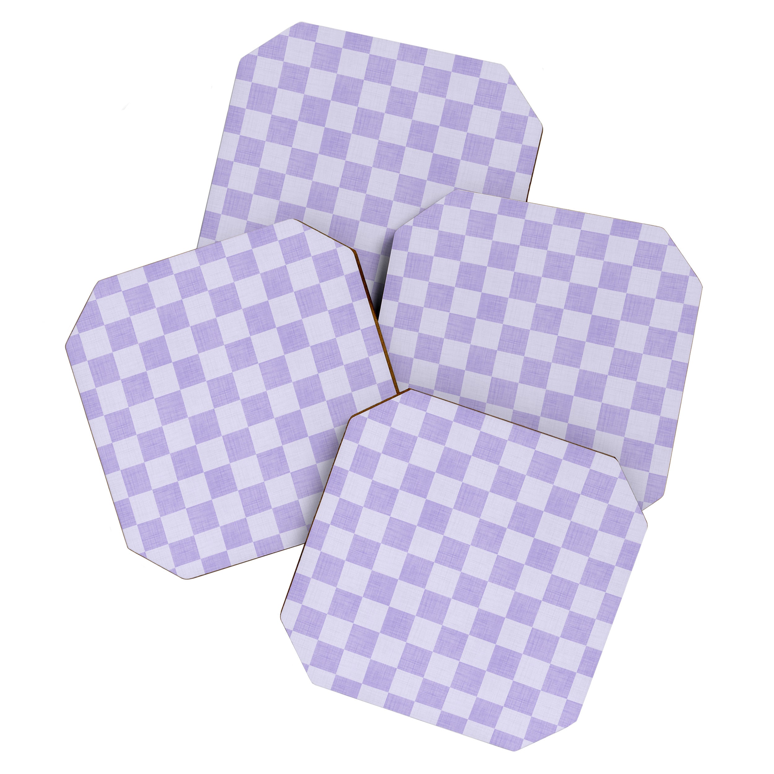 Linen Check Pattern - Lavender Coaster Gallery Image 1