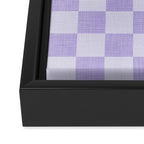Linen Check Pattern - Lavender Framed Canvas Print Gallery Image 3