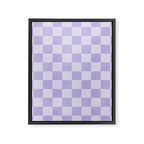 Linen Check Pattern - Lavender Framed Canvas Print Gallery Image 8