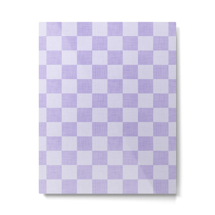 Linen Check Pattern - Lavender Metal Print Gallery Image 1