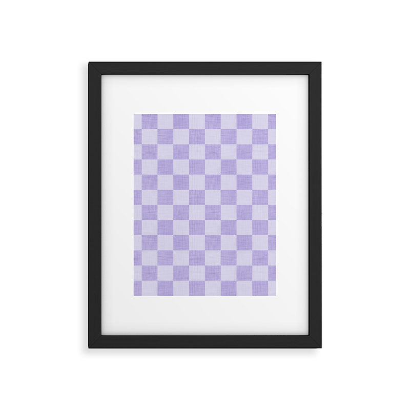 Linen Check Pattern - Lavender Framed Art Print Gallery Image 6