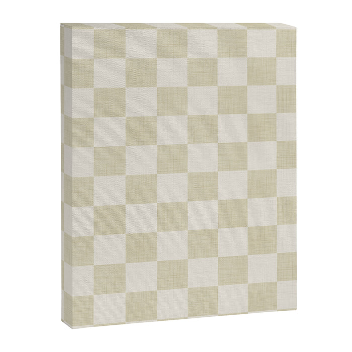 Linen Check Pattern - Mocha Brown Canvas Print Gallery Image 1