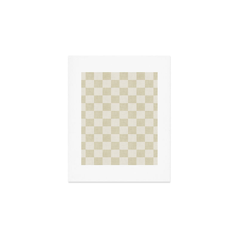 Linen Check Pattern - Mocha Brown Art Print Gallery Image 1