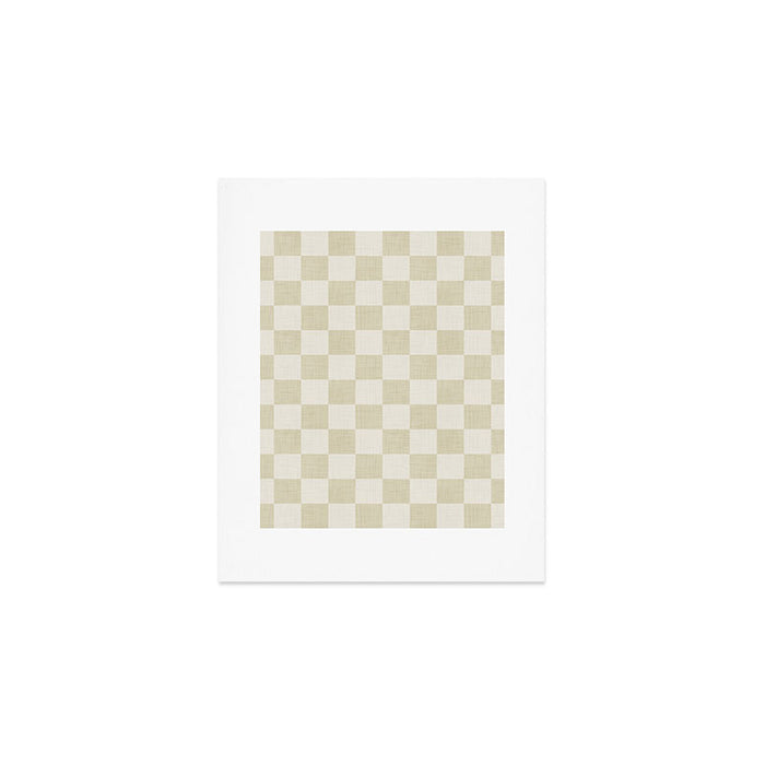Linen Check Pattern - Mocha Brown Art Print Gallery Image 1