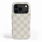 Linen Check Pattern - Mocha Brown iPhone Case Gallery Image 1