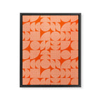 Mid Century Modern Geometric Textured Shapes Orange And White Framed Canvas Print Gallery Image 8