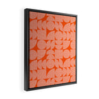 Mid Century Modern Geometric Textured Shapes Orange And White Framed Canvas Print Gallery Image 2
