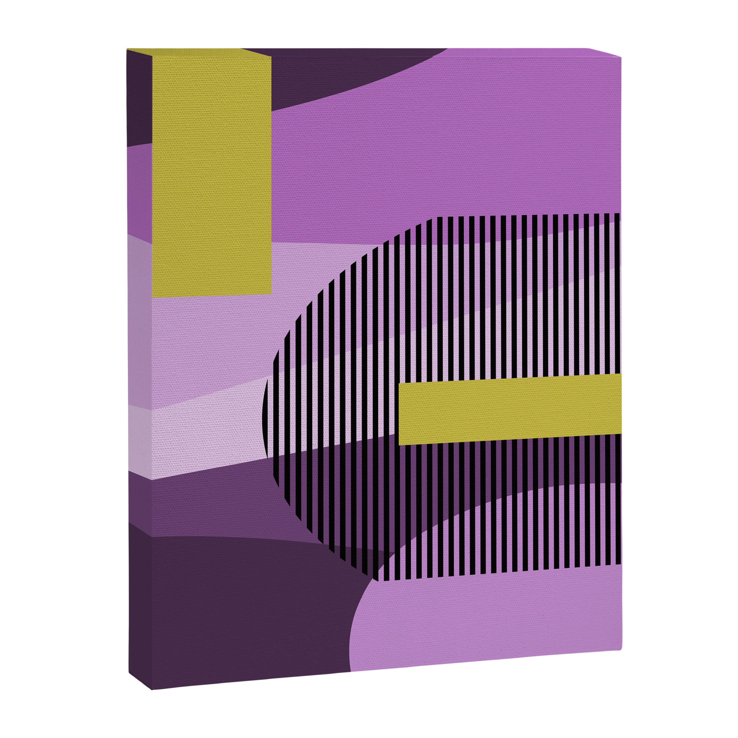  Retro Abstract And Geometric Shapes Purple, Mustard Yellow, Pink, Black Canvas Print Gallery Image 8