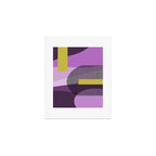  Retro Abstract And Geometric Shapes Purple, Mustard Yellow, Pink, Black Art Print Gallery Image 1