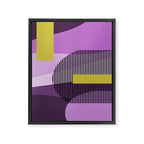  Retro Abstract And Geometric Shapes Purple, Mustard Yellow, Pink, Black Framed Canvas Print Gallery Image 8
