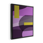  Retro Abstract And Geometric Shapes Purple, Mustard Yellow, Pink, Black Framed Canvas Print Gallery Image 2