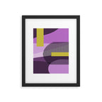  Retro Abstract And Geometric Shapes Purple, Mustard Yellow, Pink, Black Framed Art Print Gallery Image 6