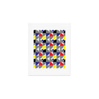 Textured Mid-century Circles 5 - Red, Blue, Yellow On White Art Print Gallery Image 1