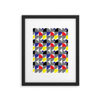 Textured Mid-century Circles 5 - Red, Blue, Yellow On White Framed Art Print Gallery Image 6