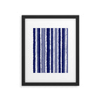 Wide Watercolor Stripes - Indigo Blue  Framed Art Print Gallery Image 6