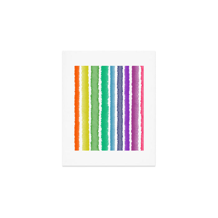 Wide Watercolor Stripes - Rainbow Colors Art Print Gallery Image 1