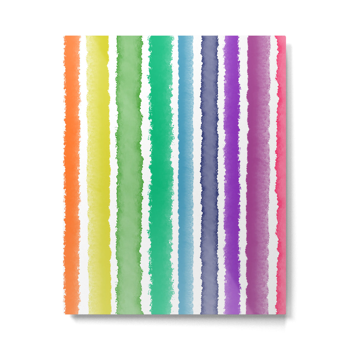 Wide Watercolor Stripes - Rainbow Colors Metal Print Gallery Image 6