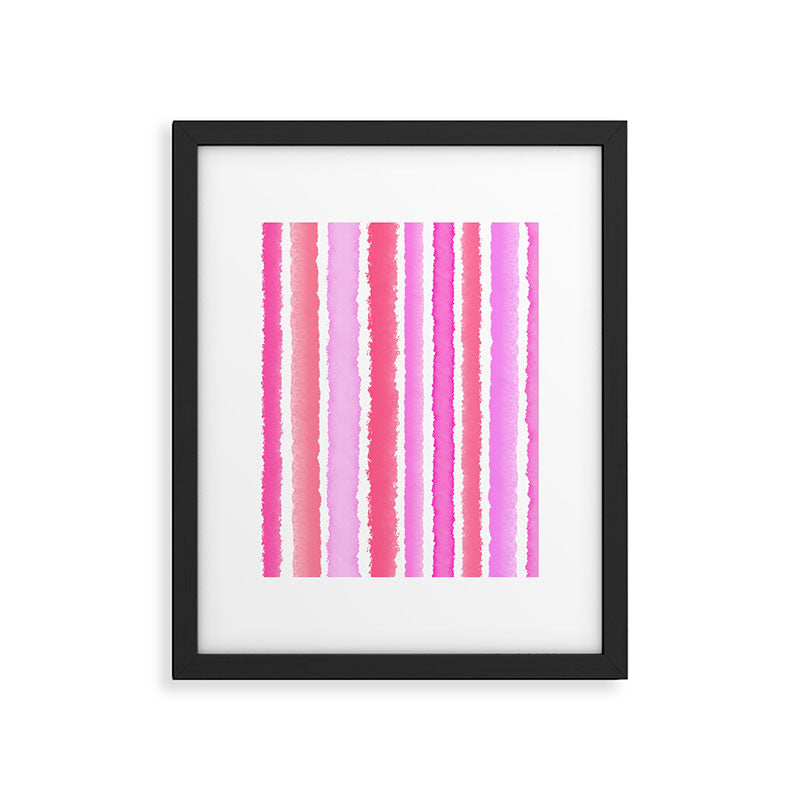 Wide Watercolour Stripes - Pink Framed Art Print Gallery Image 6