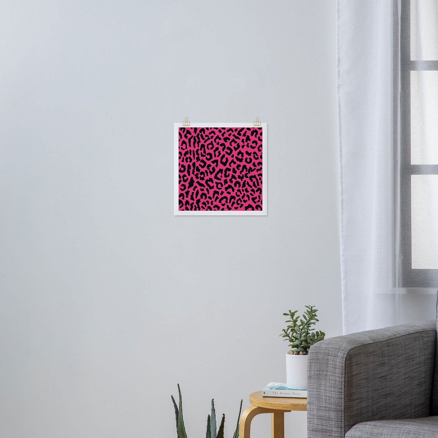 2000s leopard-black on hot pink Art Print Gallery Image 3