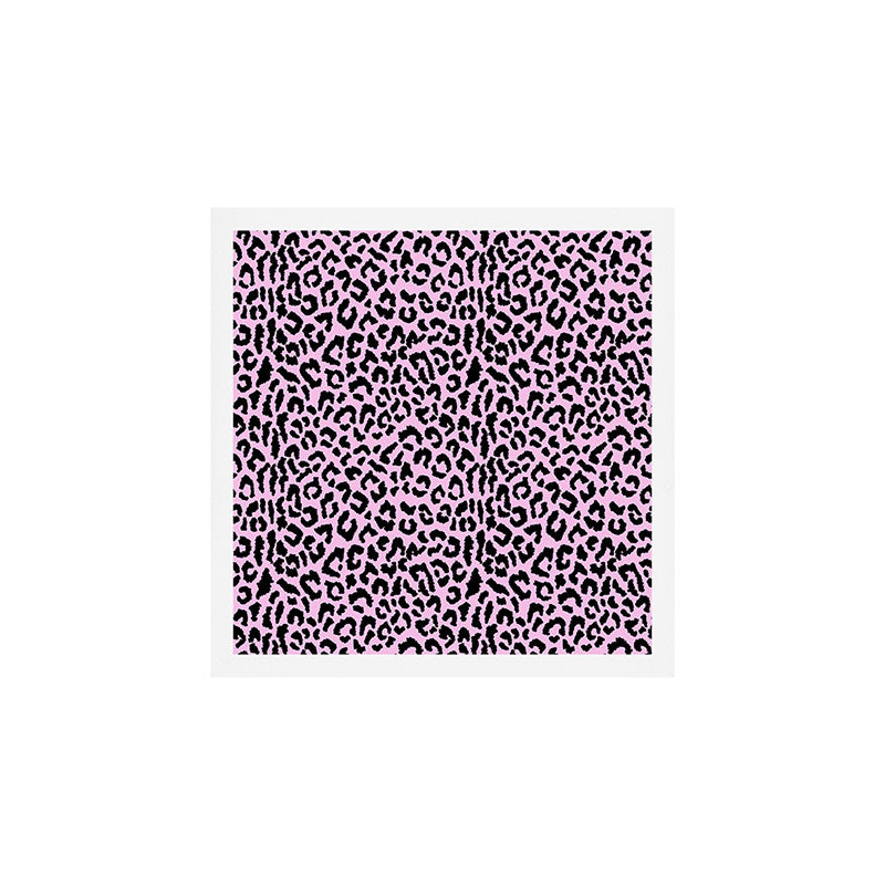 2000s leopard-black on palest pink Art Print Gallery Image 1