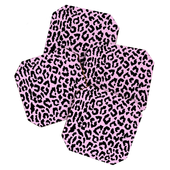2000s leopard-black on palest pink Coaster Gallery Image 1