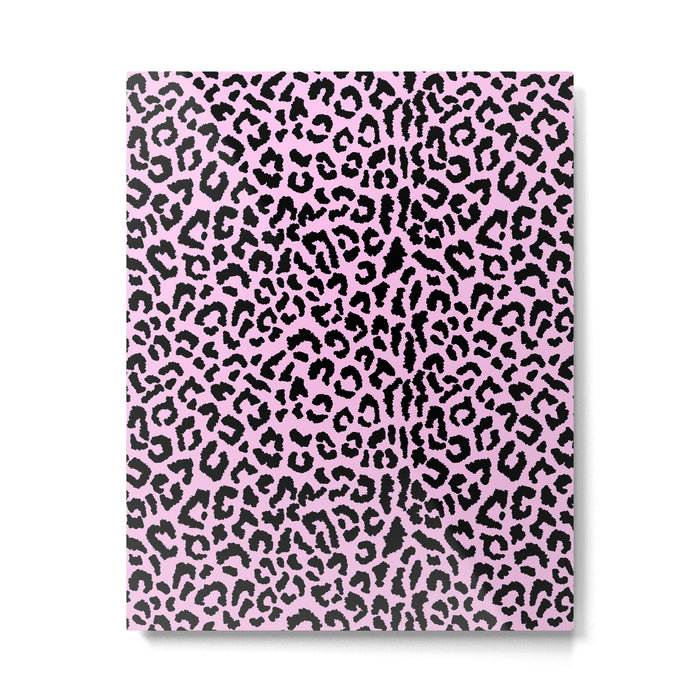 2000s leopard-black on palest pink Metal Print Gallery Image 1