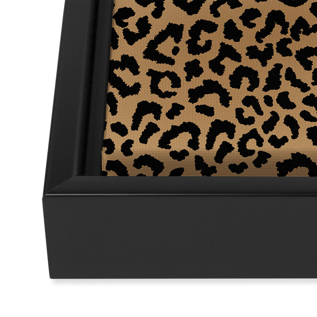 2000s leopard-black on tan Framed Canvas Print Gallery Image 3