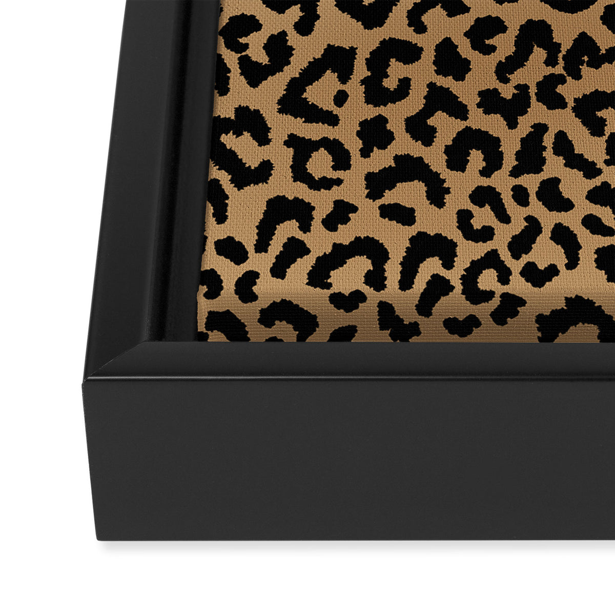 2000s leopard-black on tan Framed Canvas Print Gallery Image 3