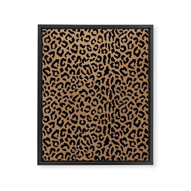 2000s leopard-black on tan Framed Canvas Print Gallery Image 8