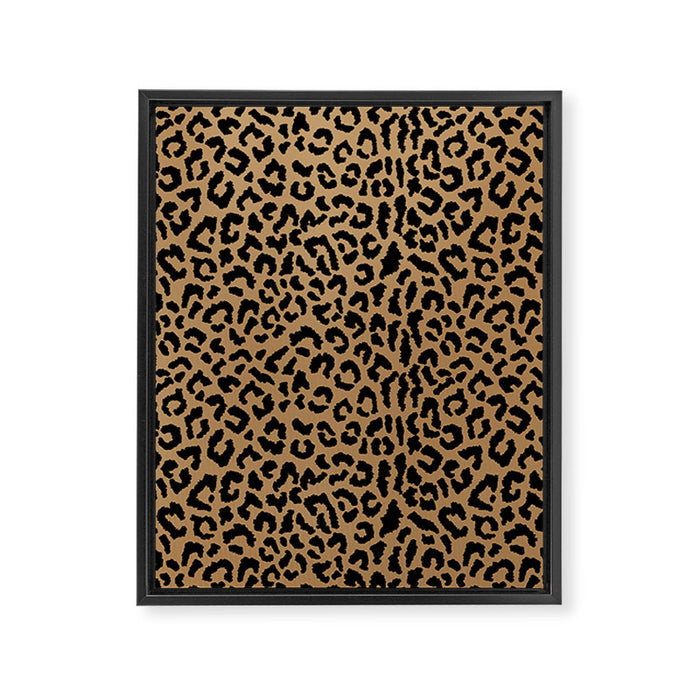 2000s leopard-black on tan Framed Canvas Print Gallery Image 1