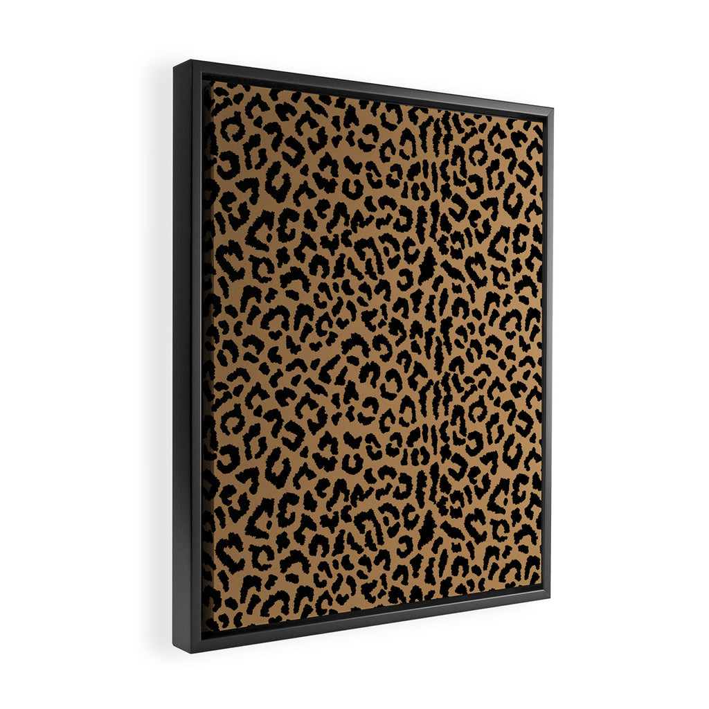 2000s leopard-black on tan Framed Canvas Print Gallery Image 2