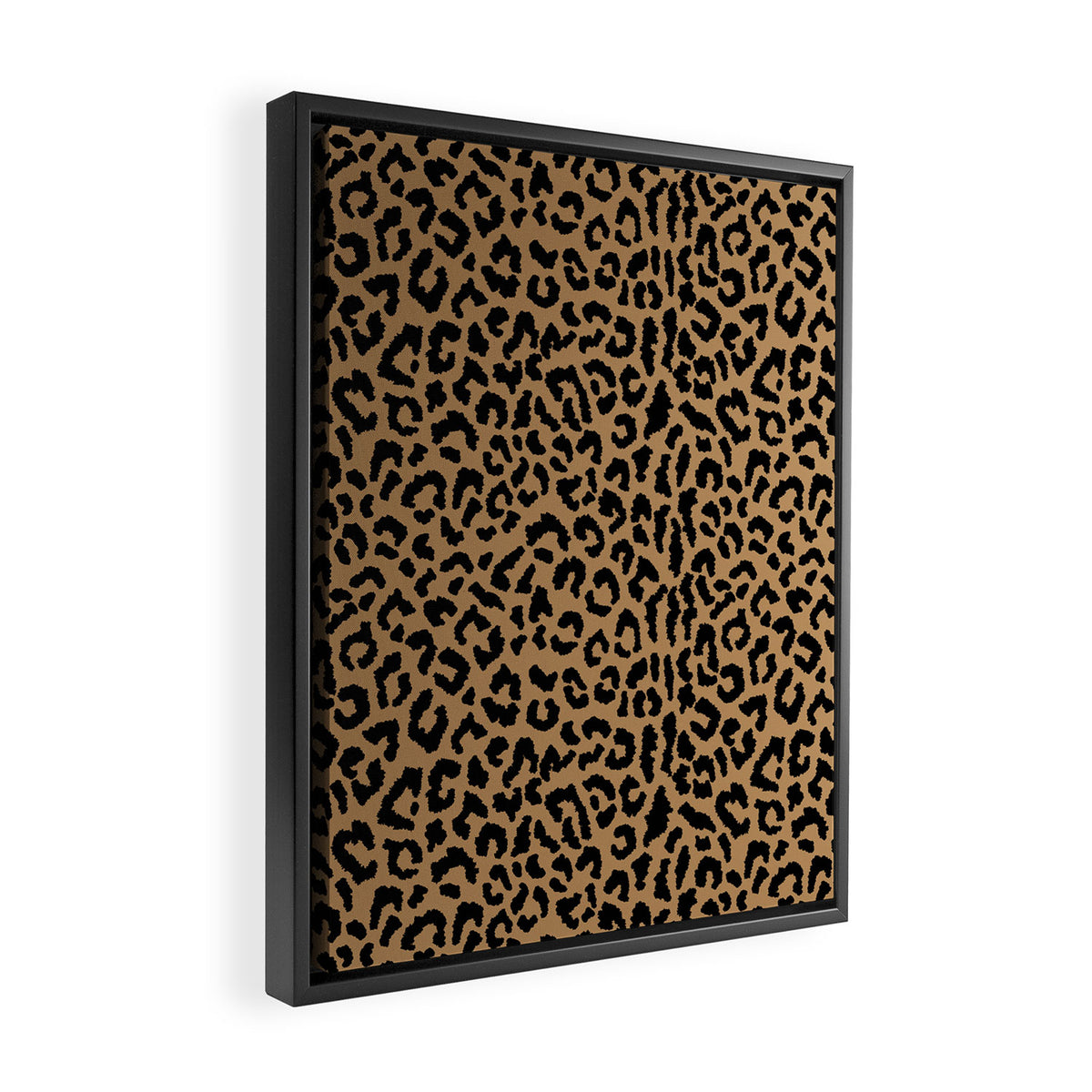 2000s leopard-black on tan Framed Canvas Print Gallery Image 2