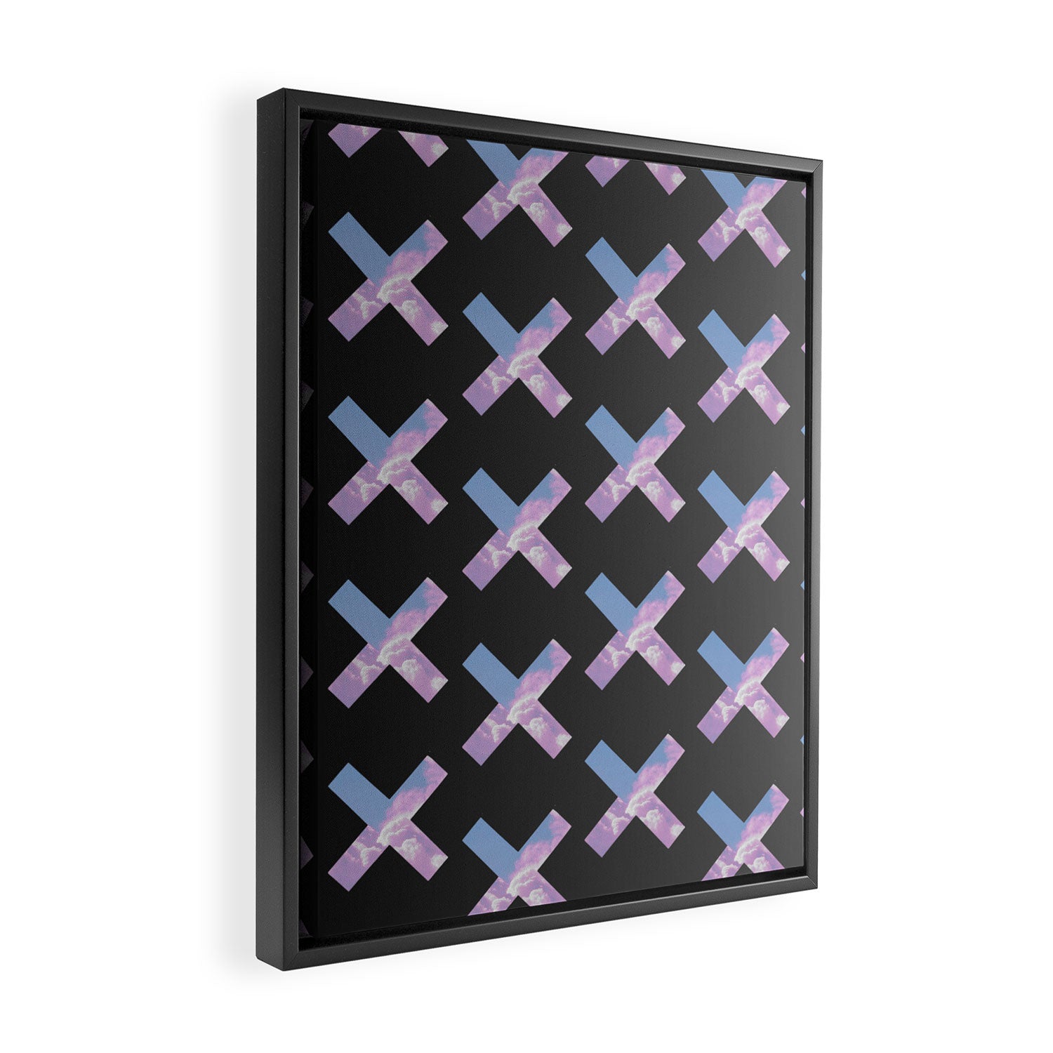 2010s era egirl x pattern Framed Canvas Print Gallery Image 2
