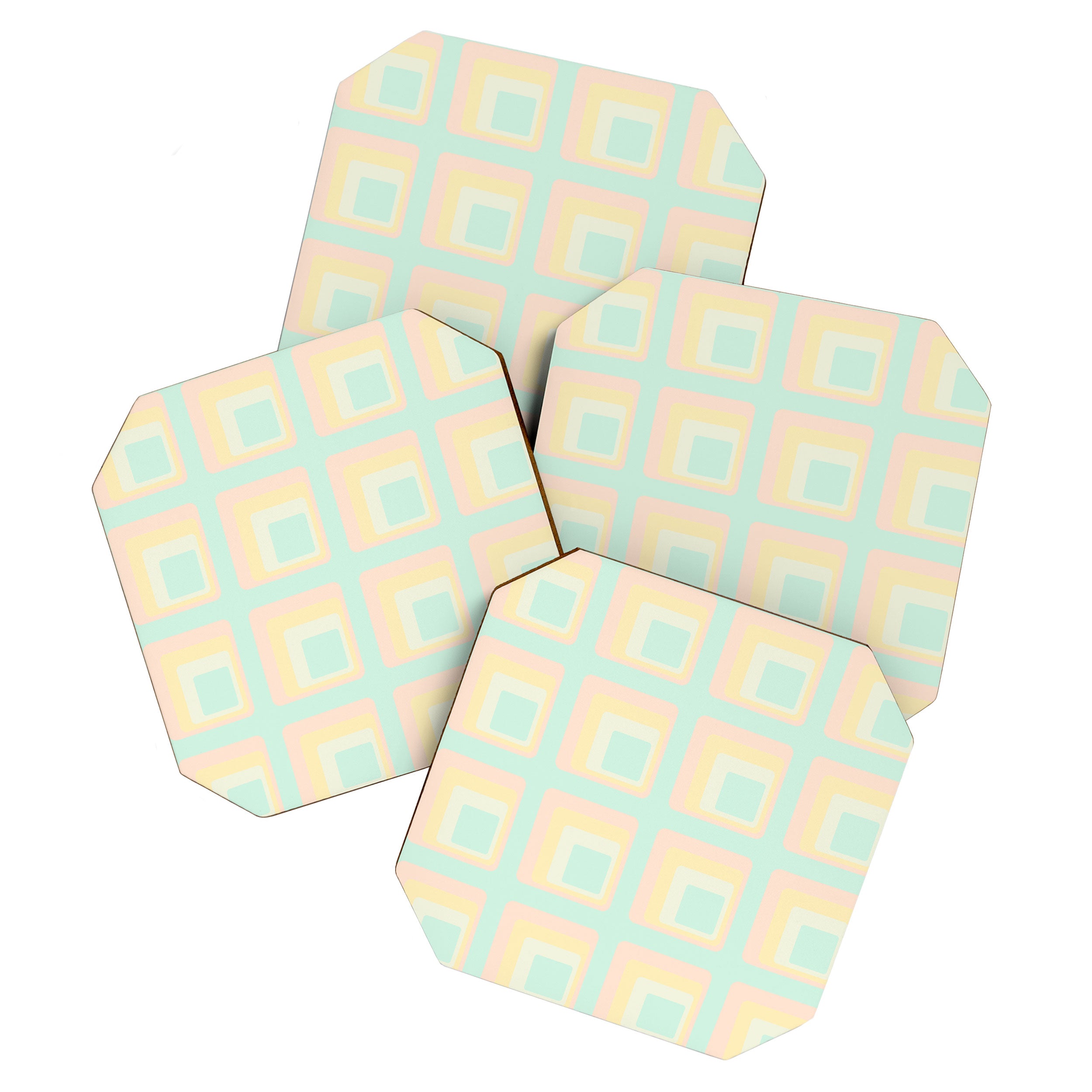 70s mod pale pastels Coaster Gallery Image 1