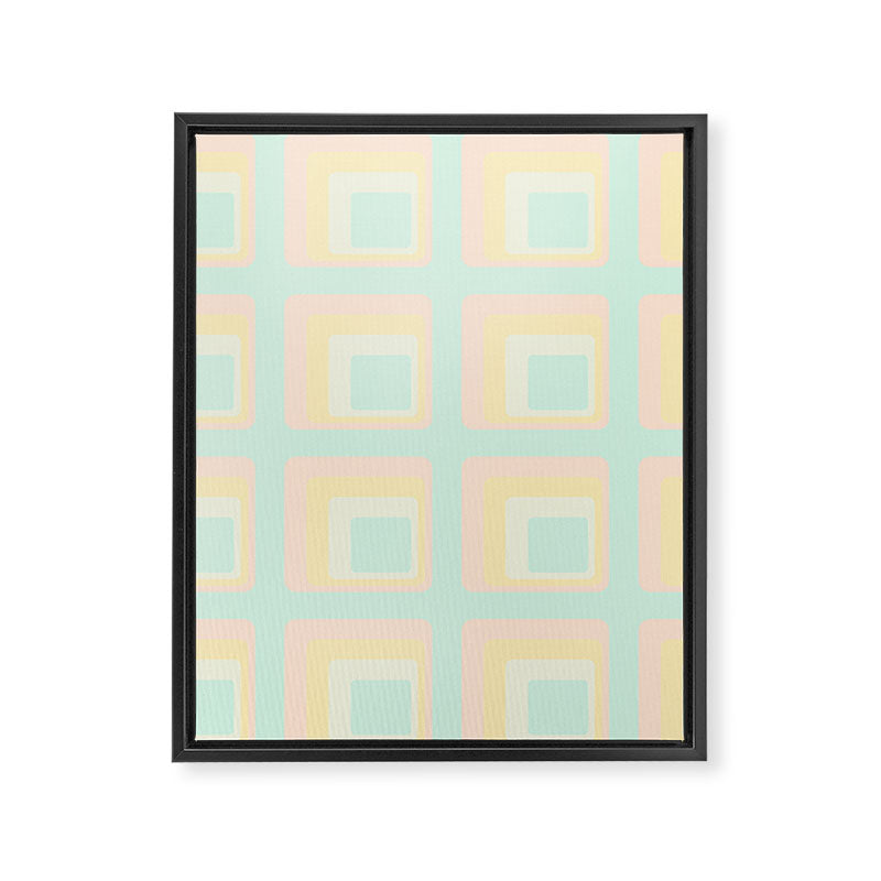70s mod pale pastels Framed Canvas Print Gallery Image 8