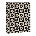 90s flowers checkers cream and black Canvas Print Gallery Image 8