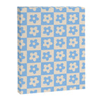 90s flowers checkers cream and blue Canvas Print Gallery Image 8