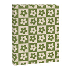 90s flowers checkers cream and green Canvas Print Gallery Image 8