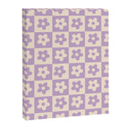 90s flowers checkers cream and lilac Canvas Print Gallery Image 8