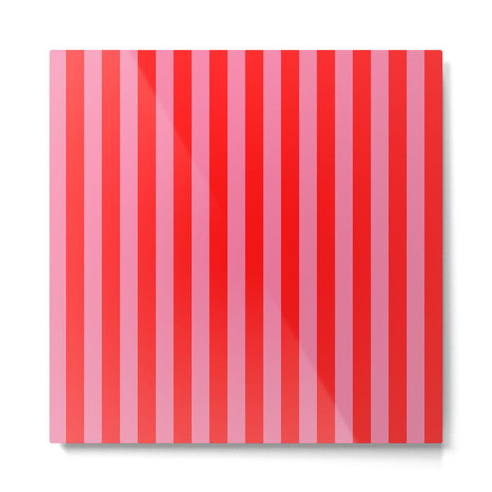 bougie pink red stripe Metal Print Gallery Image 1