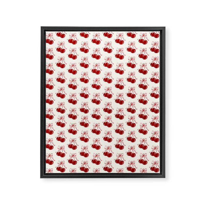 cherry coquette bows Framed Canvas Print Gallery Image 1