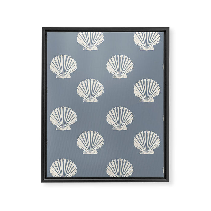 coastal scallop seashells Framed Canvas Print Gallery Image 1