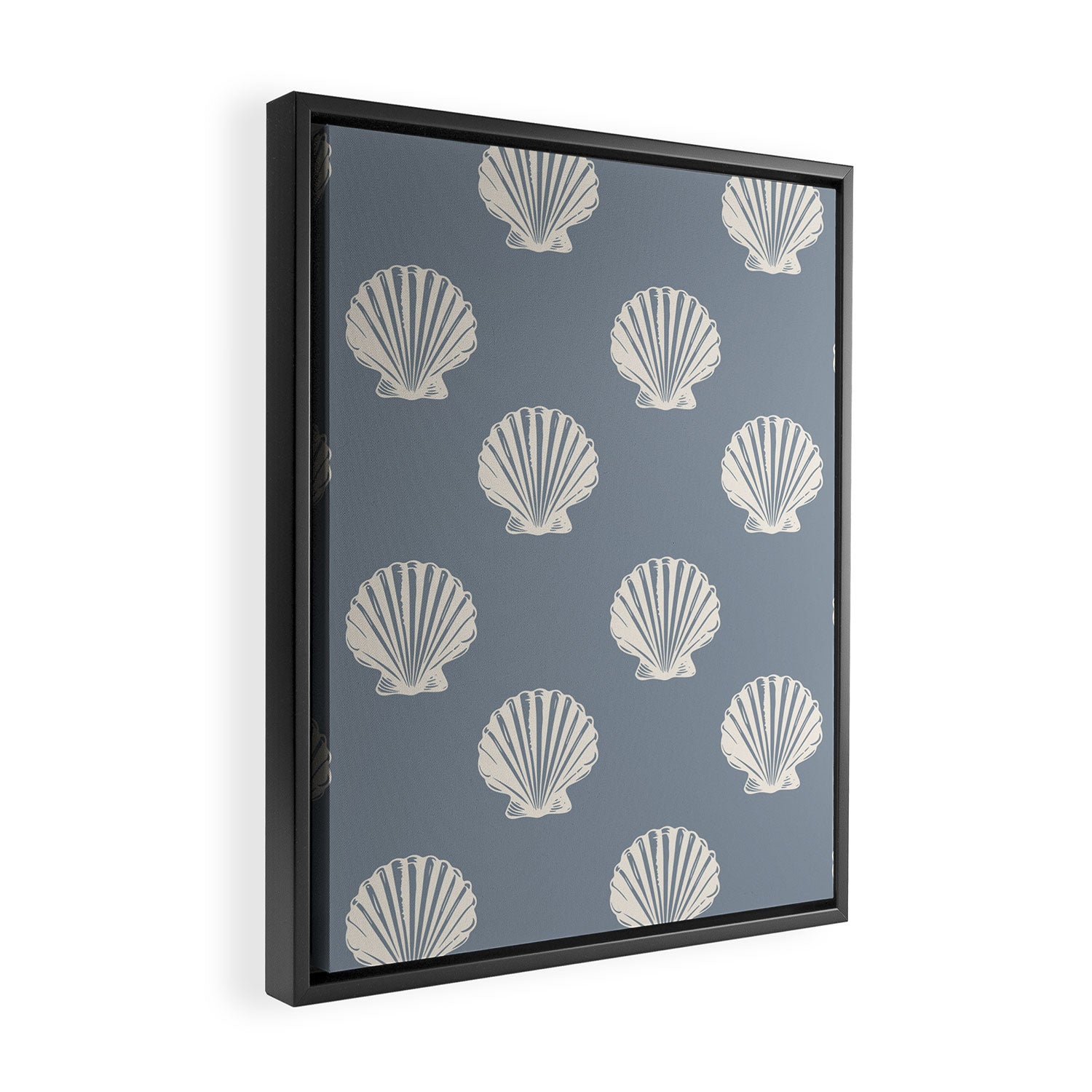 coastal scallop seashells Framed Canvas Print Gallery Image 2