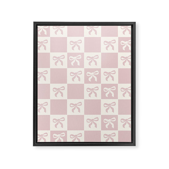 coquette bows in pink Framed Canvas Print Gallery Image 1
