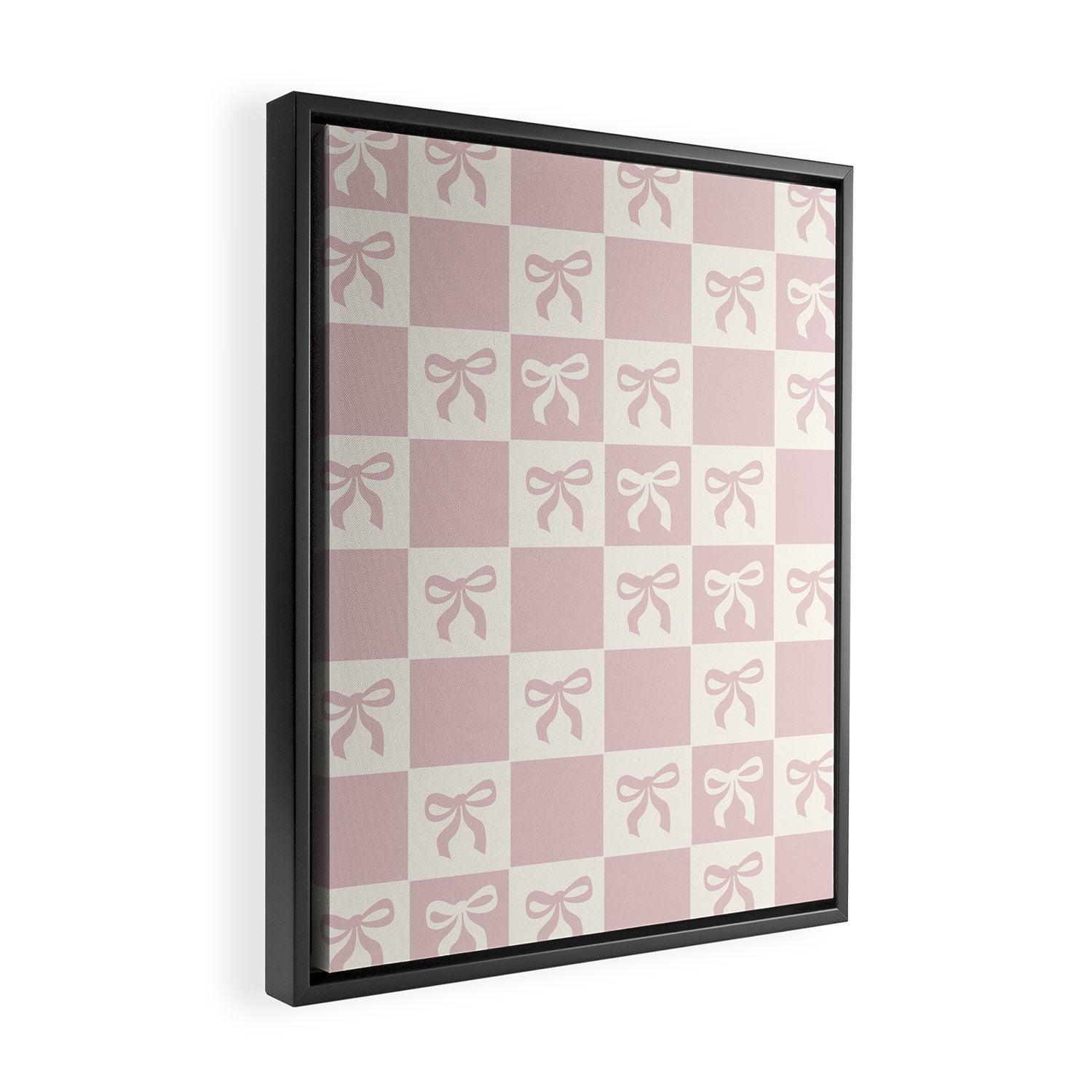 coquette bows in pink Framed Canvas Print Gallery Image 2